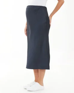 Lexie Satin Skirt Navy