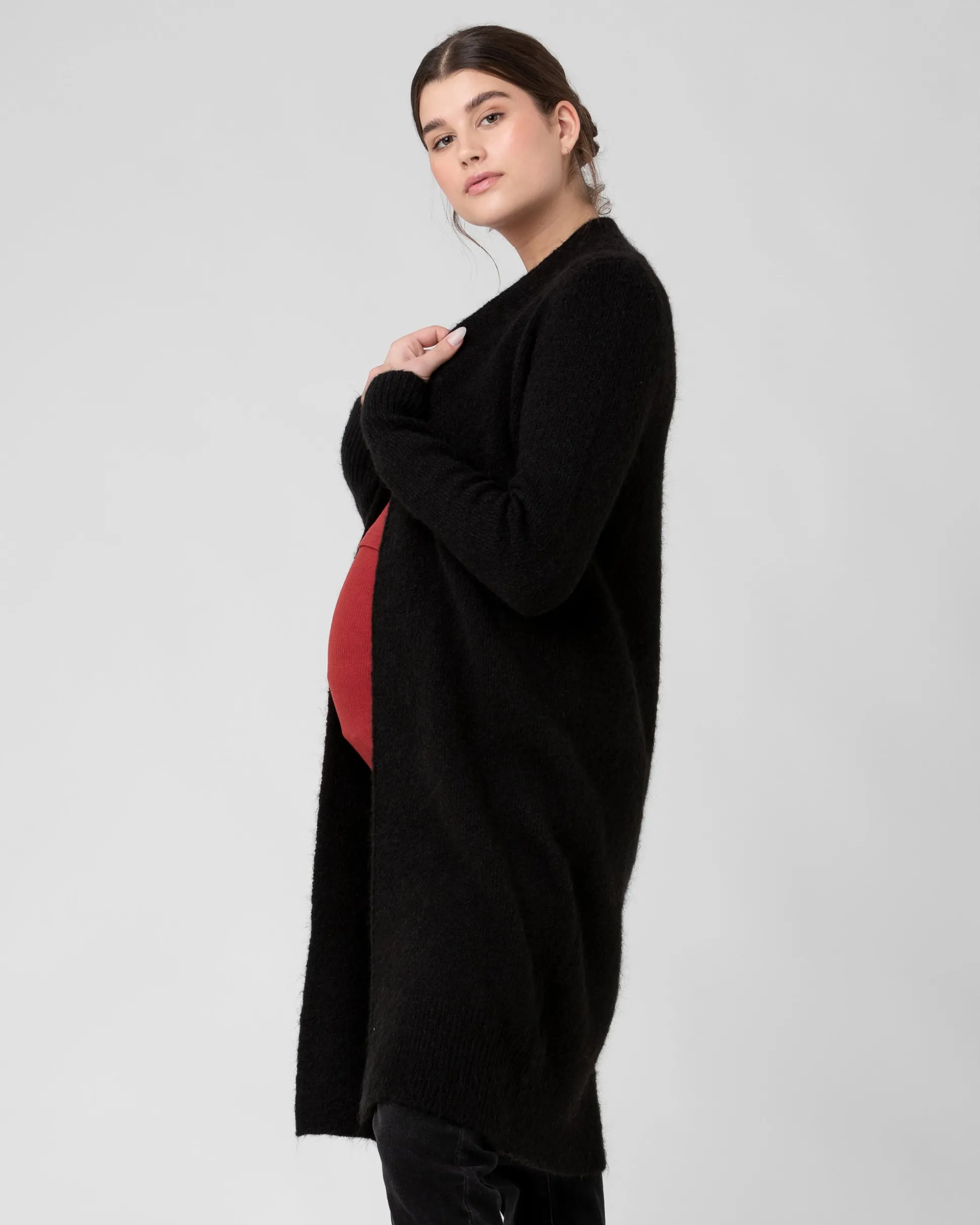 Linda Longline Knit Cardigan Black