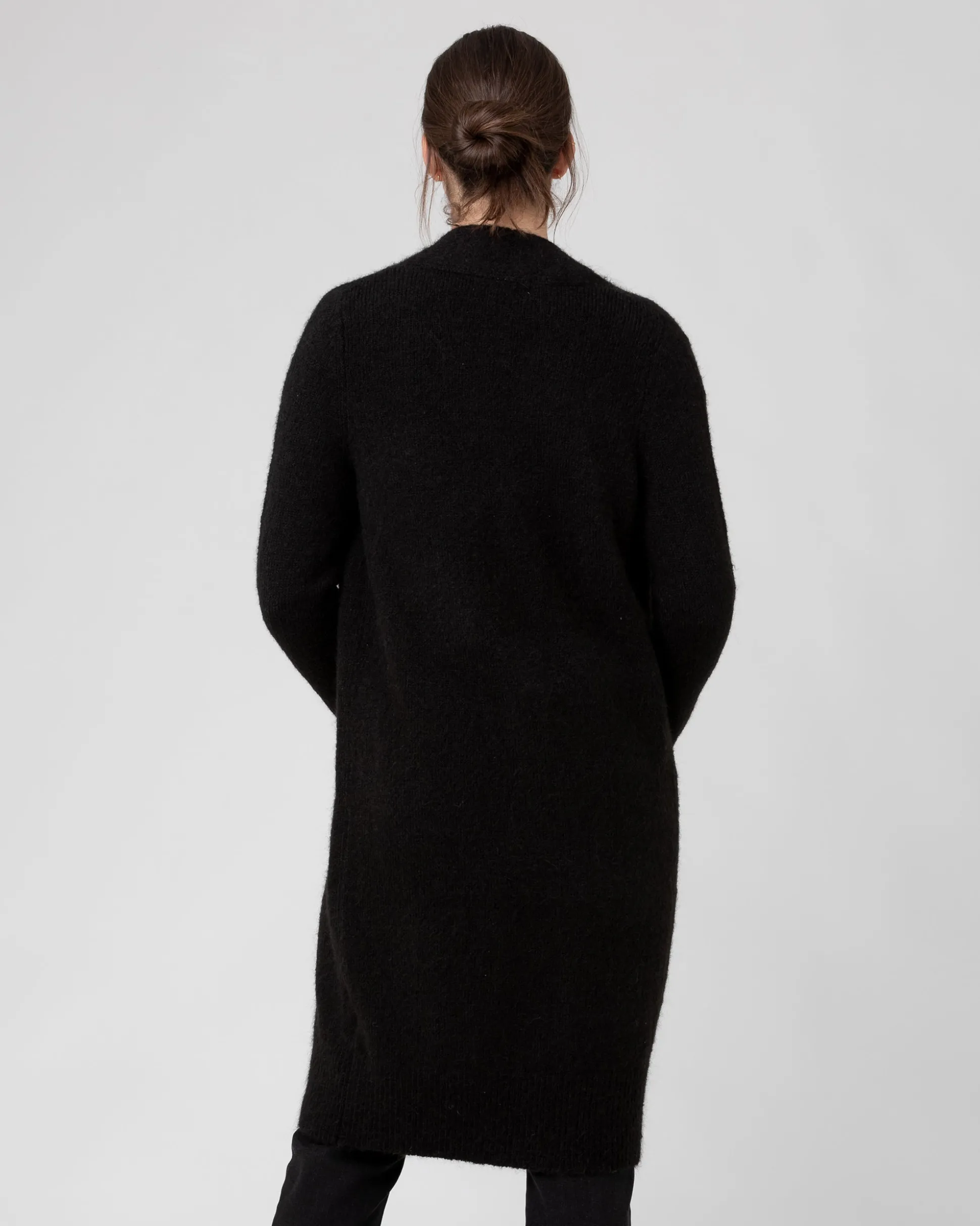 Linda Longline Knit Cardigan Black