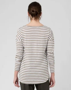 Lionel Long Sleeve Nursing Tee Olive / White