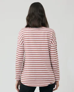 Lionel Long Sleeve Nursing Tee Blush / White