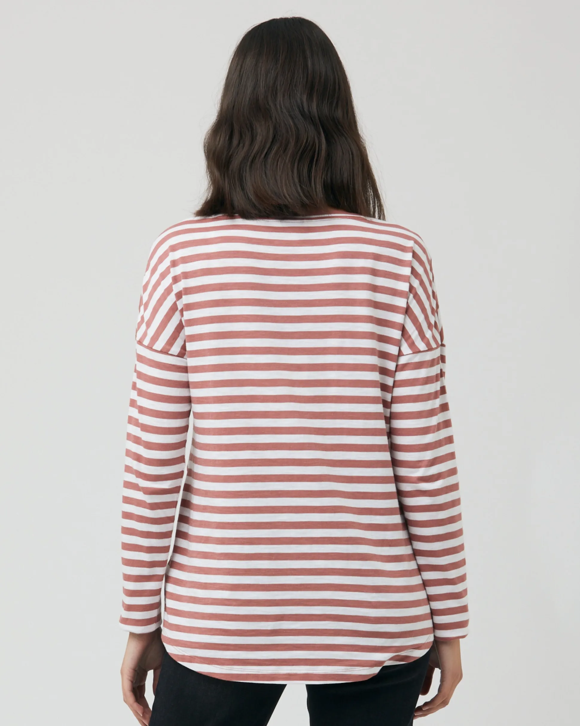 Lionel Long Sleeve Nursing Tee Blush / White