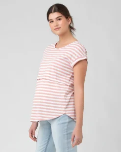 Lionel Nursing Tee Dusty Pink / White