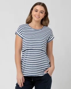 Lionel Nursing Tee Washed Indigo / White