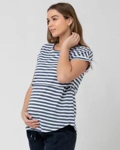 Lionel Nursing Tee Washed Indigo / White
