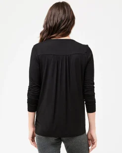 Long Sleeve Lara Nursing Tee Black