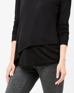 Long Sleeve Lara Nursing Tee Black