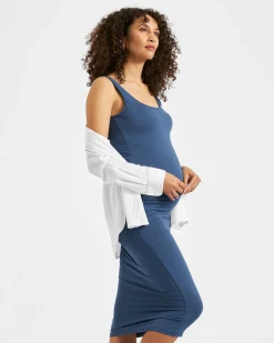 Luxe Knit Contour Dress Deep Blue