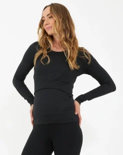 Luxe Knit Nursing Top  Black