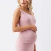 Luxe Knit Off Shoulder Dress Pink