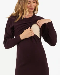Lydia Nursing Dress Maroon