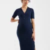 Maddy Knit Polo Dress Navy