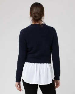 Mandy Detachable Nursing Knit Navy