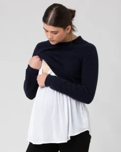 Mandy Detachable Nursing Knit Navy