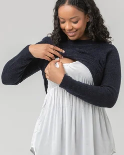 Mandy Detachable Nursing Knit Navy