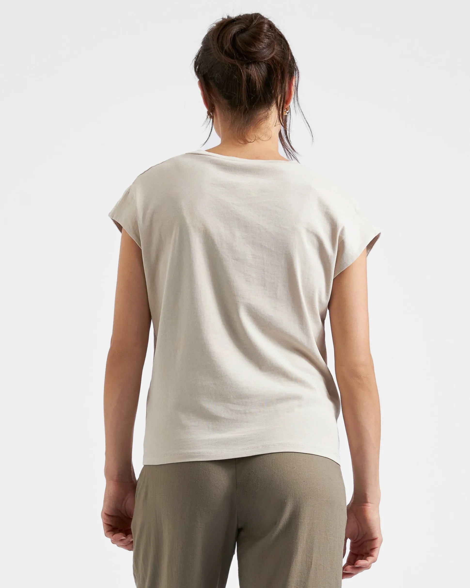 Marly Zip Nursing Tee Stone