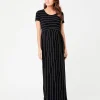 Maxi Crop Top Nursing Dress Black / Flint