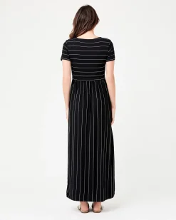 Maxi Crop Top Nursing Dress Black / Flint