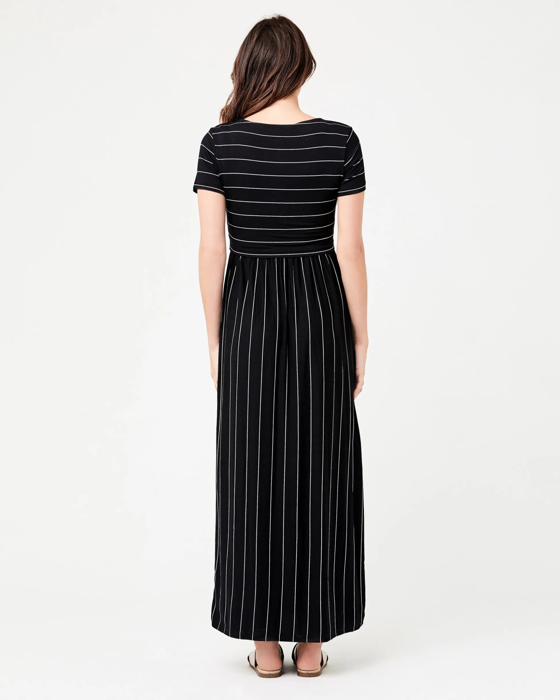 Maxi Crop Top Nursing Dress Black / Flint
