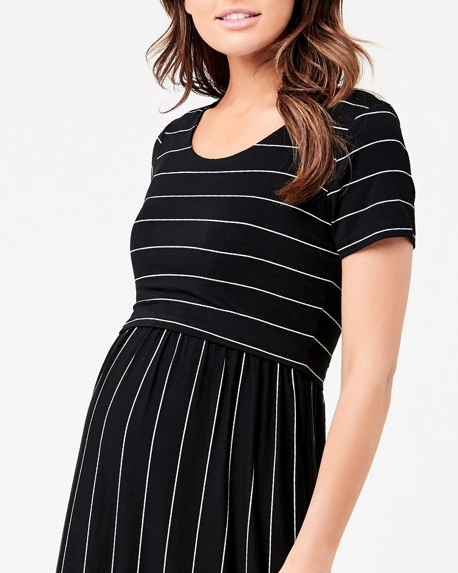 Maxi Crop Top Nursing Dress Black / Flint