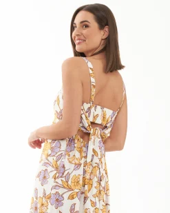 Maya Tie Back Linen Dress  Natural