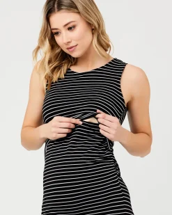 Mia Sleeveless Nursing Dress Black / Flint