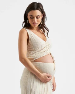 Misha Rib Knit Tank Stone