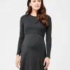 Molly Knit Nursing Dress Charcoal Marle