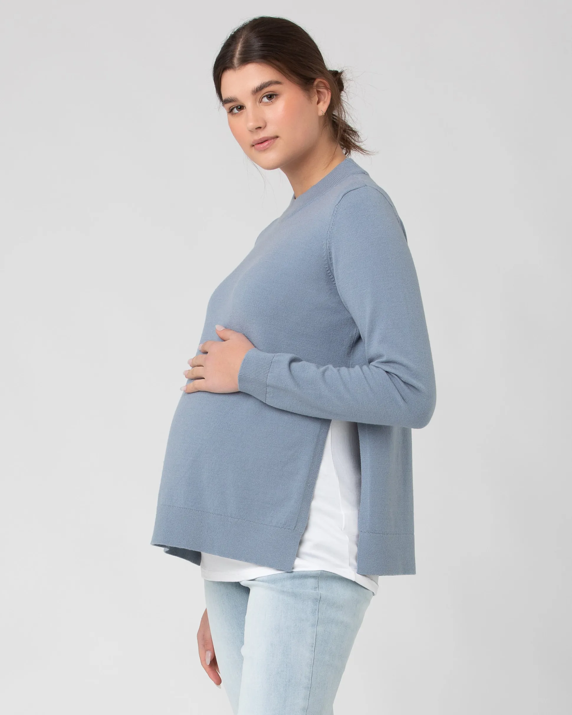 Morgan Side Split Nursing Knit Petrol