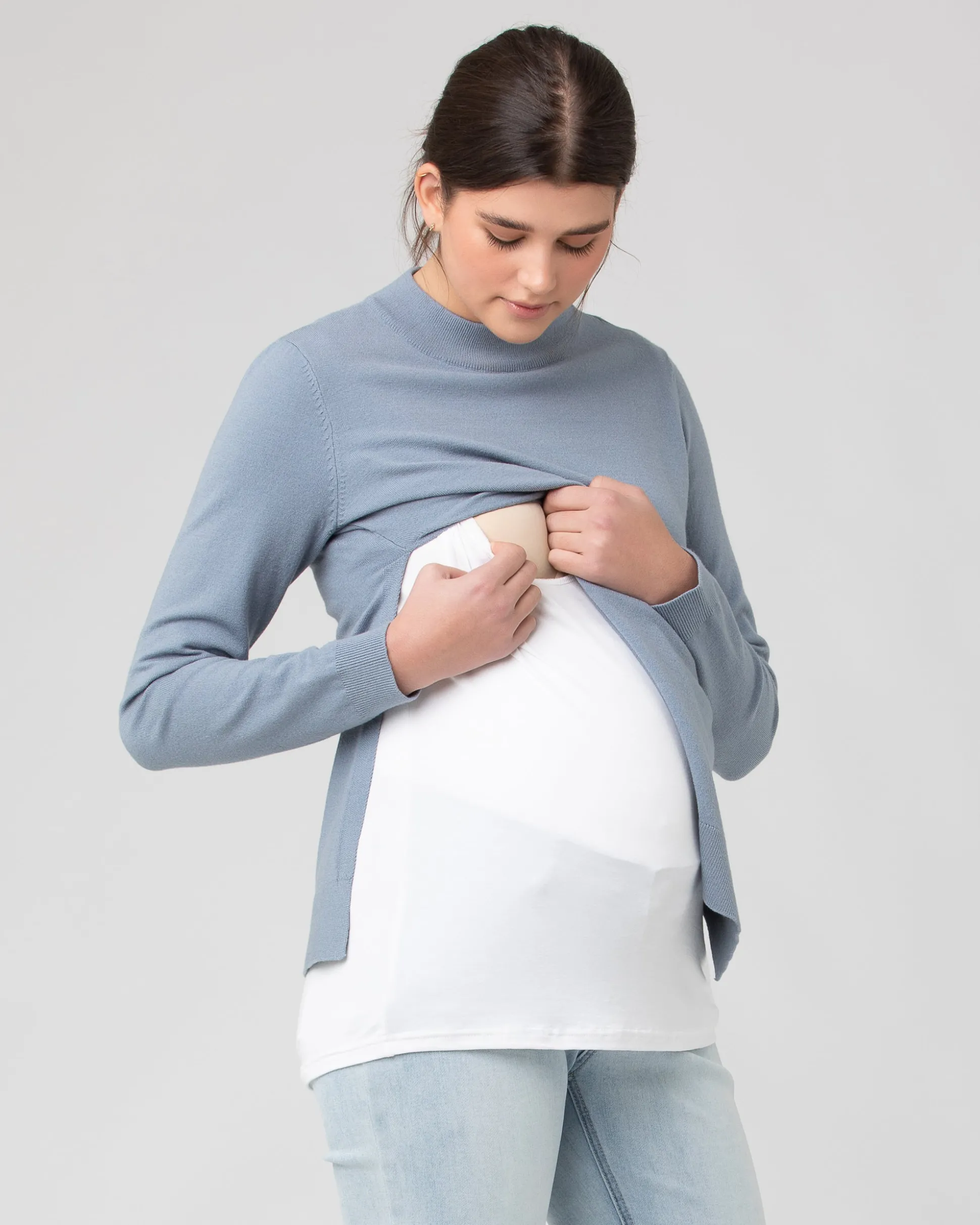 Morgan Side Split Nursing Knit Petrol