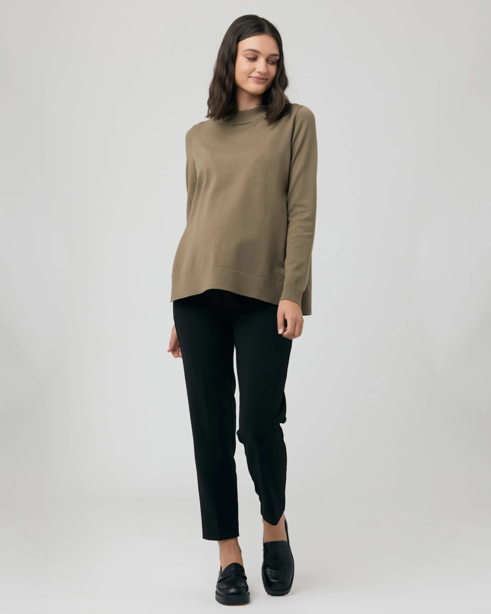 Morgan Side Split Nursing Knit Olive