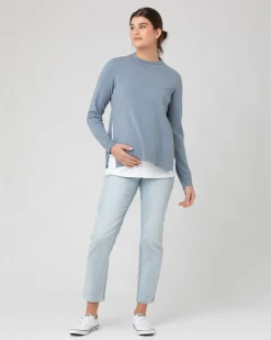 Morgan Side Split Nursing Knit Petrol