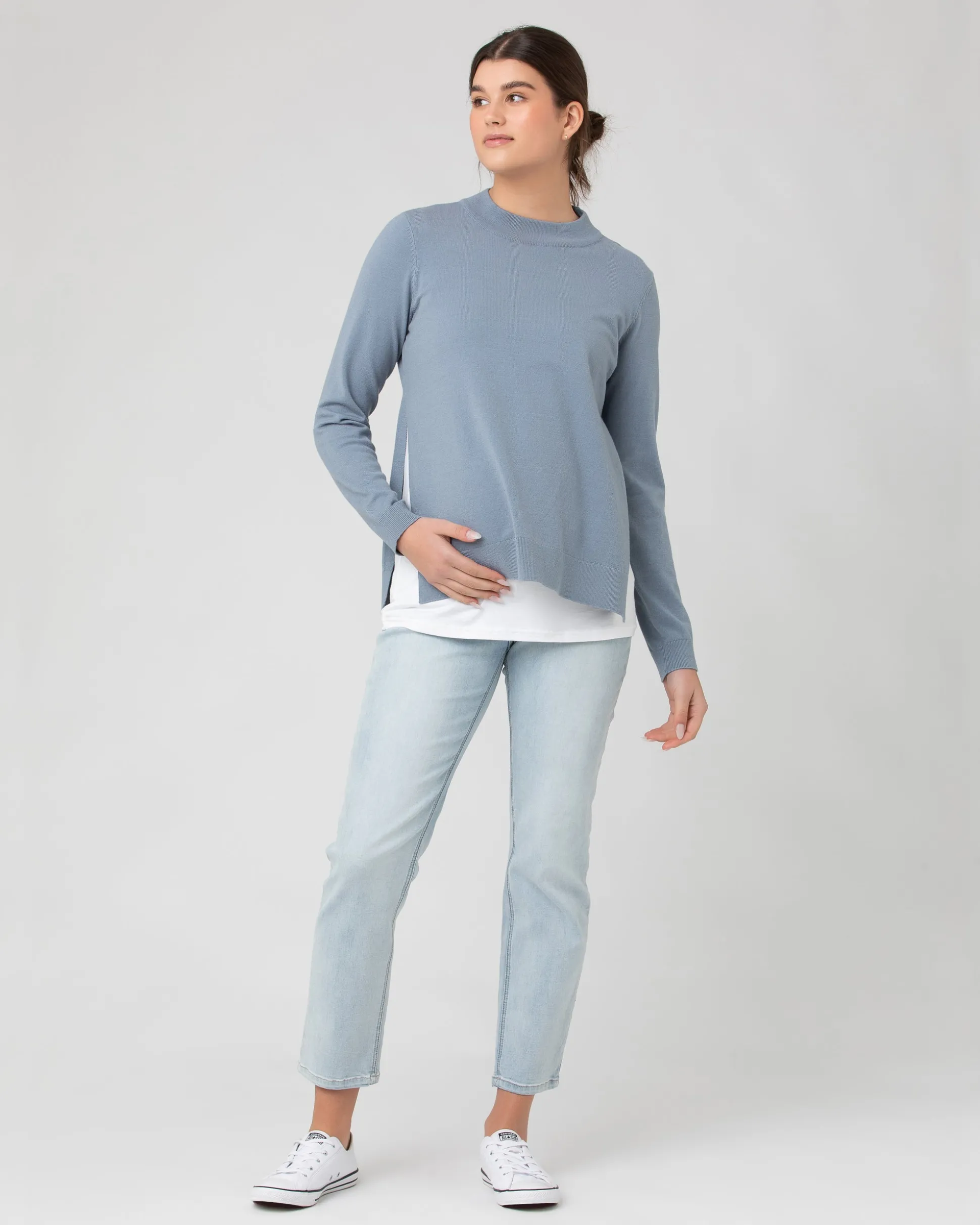 Morgan Side Split Nursing Knit Petrol