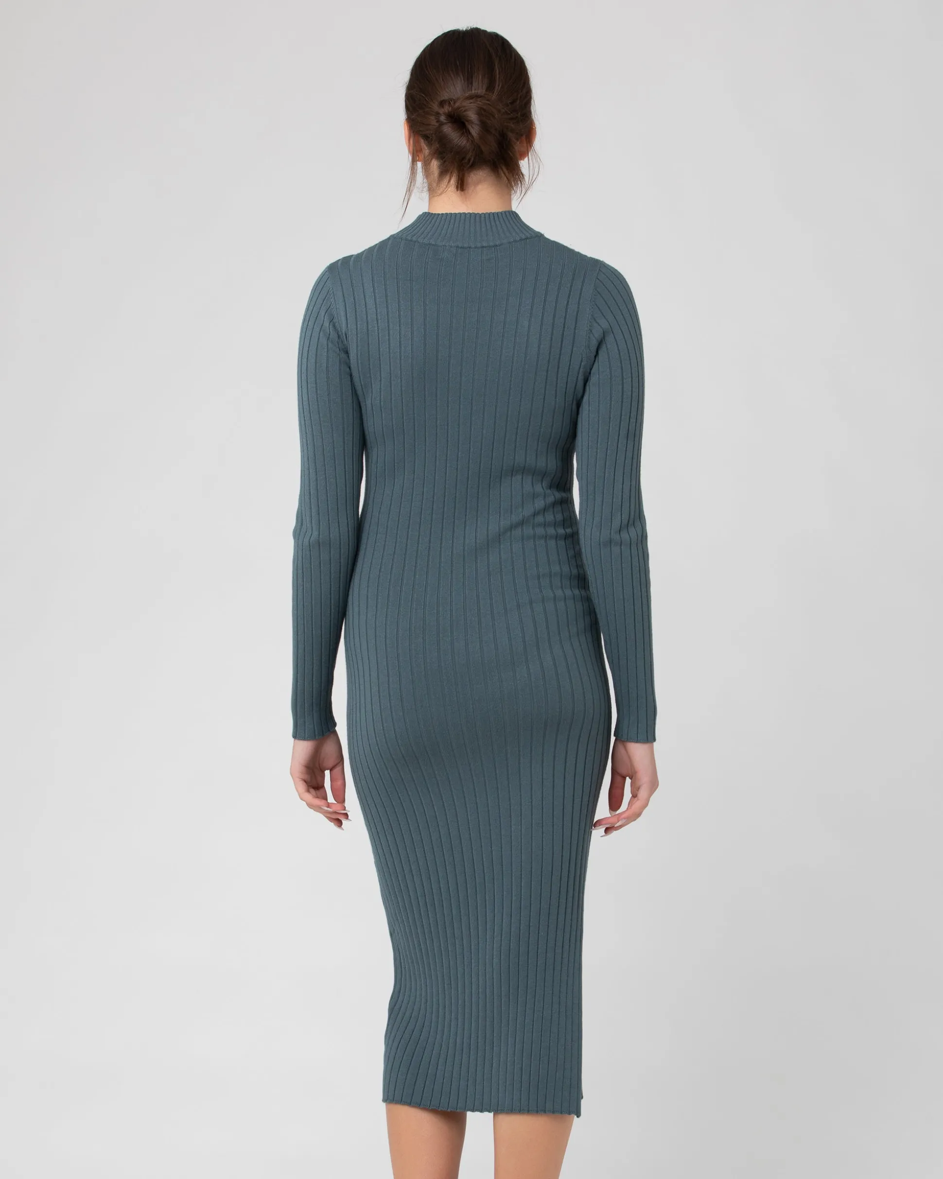 Nella Rib Nursing Knit Dress Teal