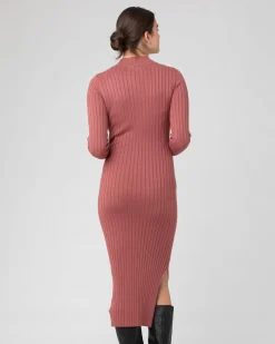 Nella Rib Nursing Knit Dress Rouge