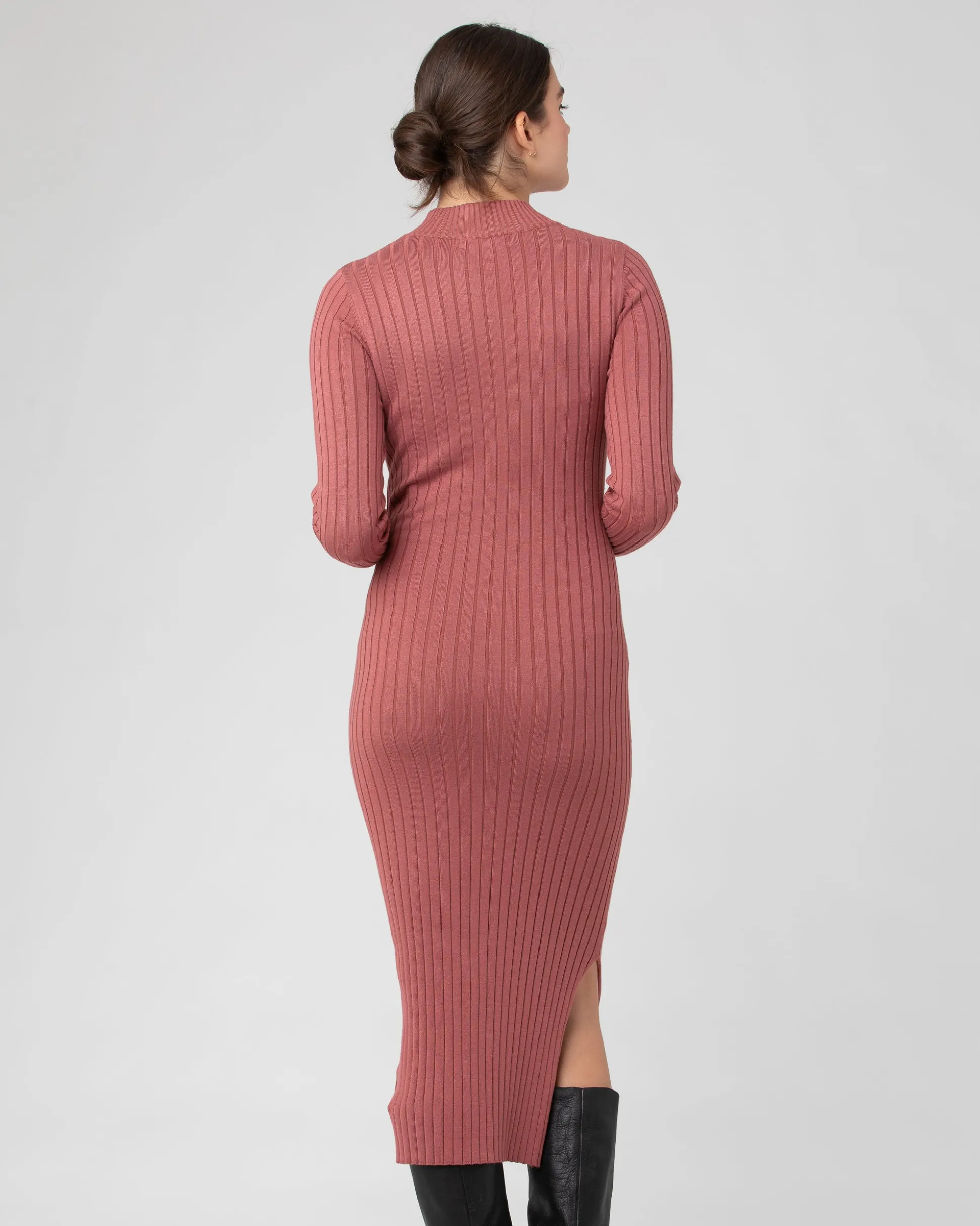 Nella Rib Nursing Knit Dress Rouge