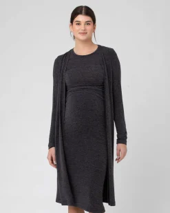 Nina Longline Cardigan Dark Charcoal