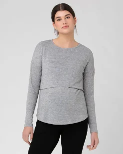 Nora Lift Up Nursing Top  Silver Marle
