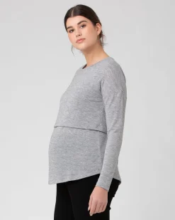 Nora Lift Up Nursing Top  Silver Marle