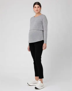 Nora Lift Up Nursing Top  Silver Marle