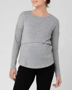 Nora Lift Up Nursing Top  Silver Marle