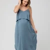 Nursing Slip Dress Petrol