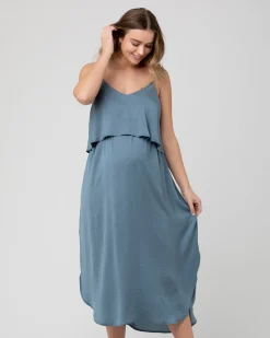Nursing Slip Dress Petrol