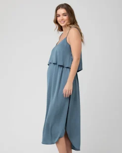 Nursing Slip Dress Petrol