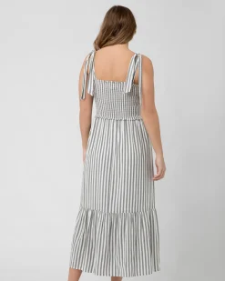 Ollie Smocked Dress  Black / White