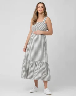 Ollie Smocked Dress  Black / White