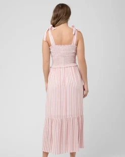 Ollie Smocked Dress Terracotta / White