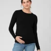 Org Cotton Nursing Top. Black
