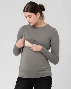 Org Cotton Nursing Top. Moss