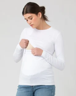 Org Cotton Nursing Top. White
